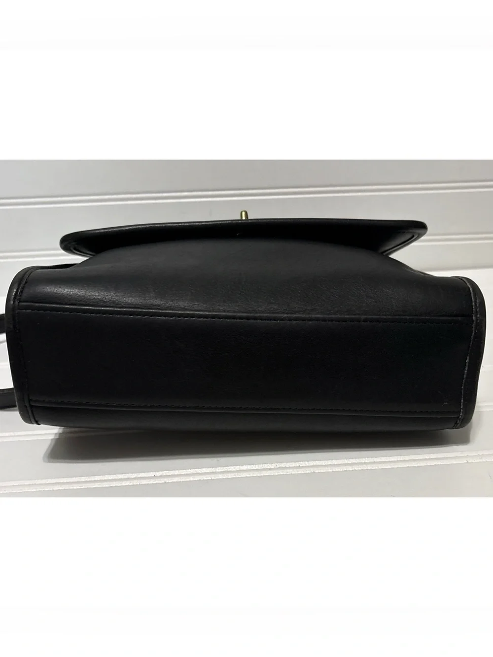 COACH Court Vintage Black Leather Shoulder Top Handle Crossbody Bag USA 9870